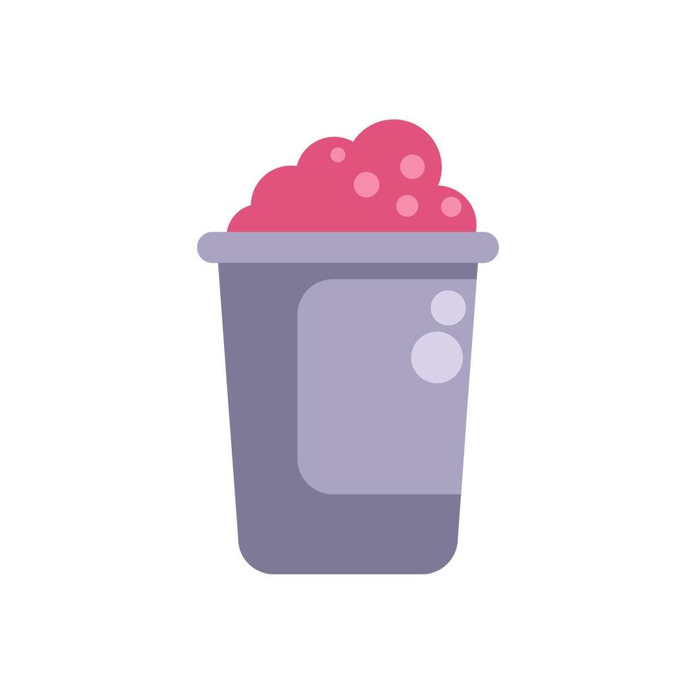 Full trash can overflowing with garbage, waste recycling concept vector