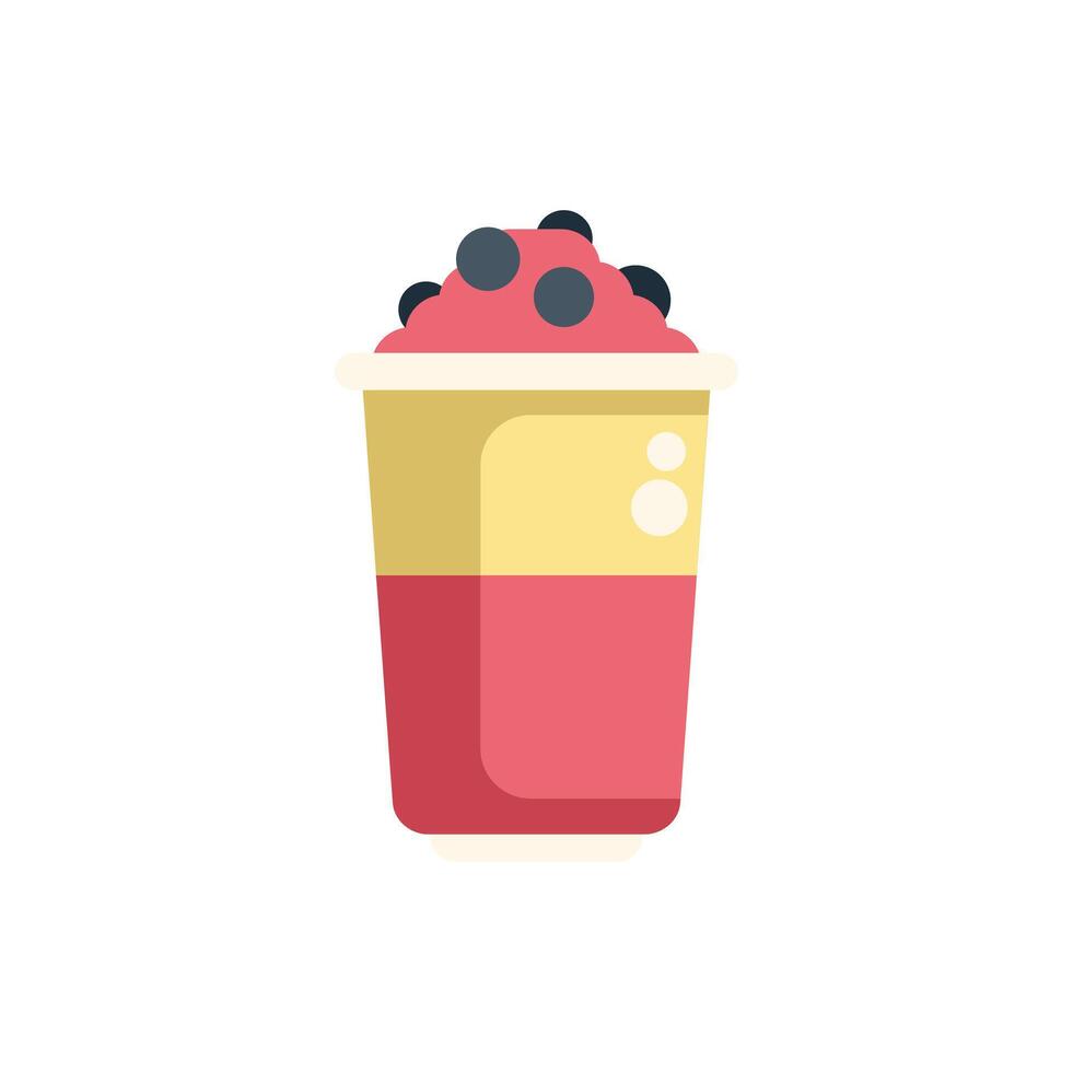 Bubble tea showing boba pearls in disposable cup vector