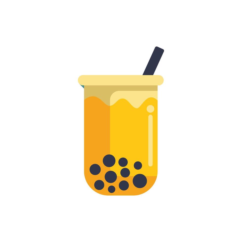 This illustration shows a boba or bubble tea beverage vector