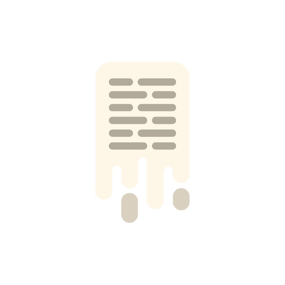 White paper is melting with dripping letters concept of disappearing information vector