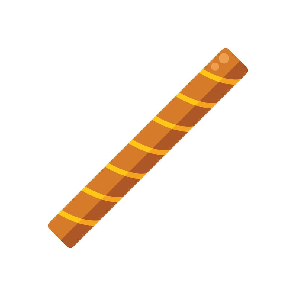 Chocolate wafer roll isolated on white background vector