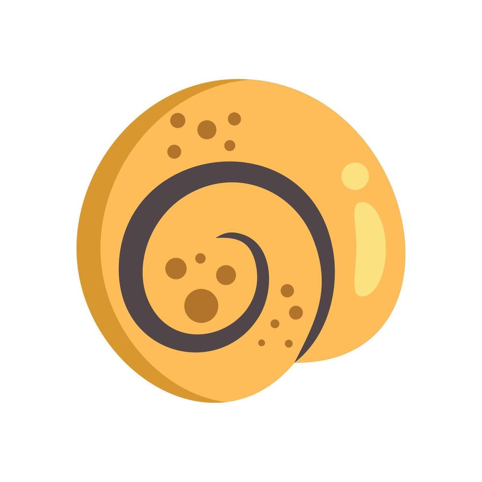 Round pastry bun rolling from above viewpoint baking illustration vector
