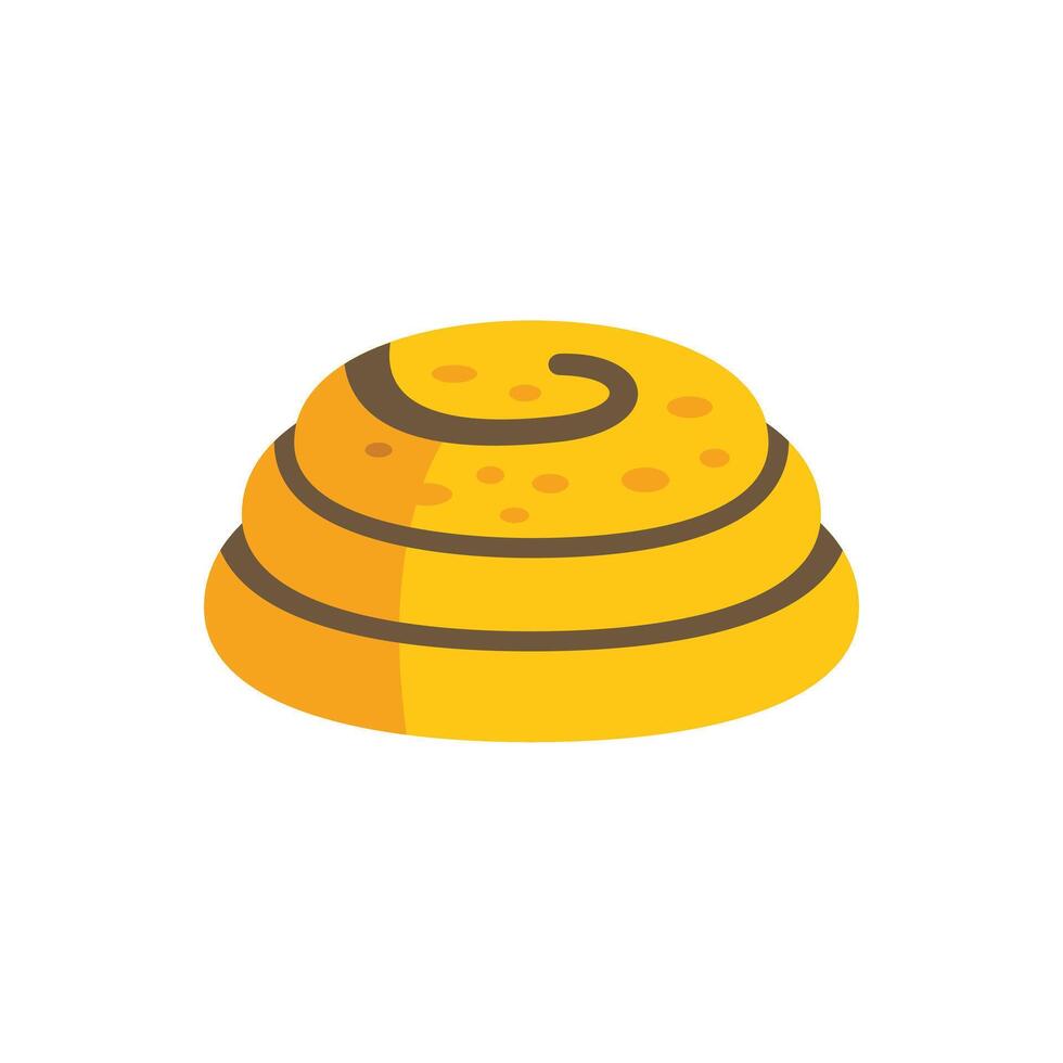 Delicious cinnamon roll pastry showing swirling layers of dough vector