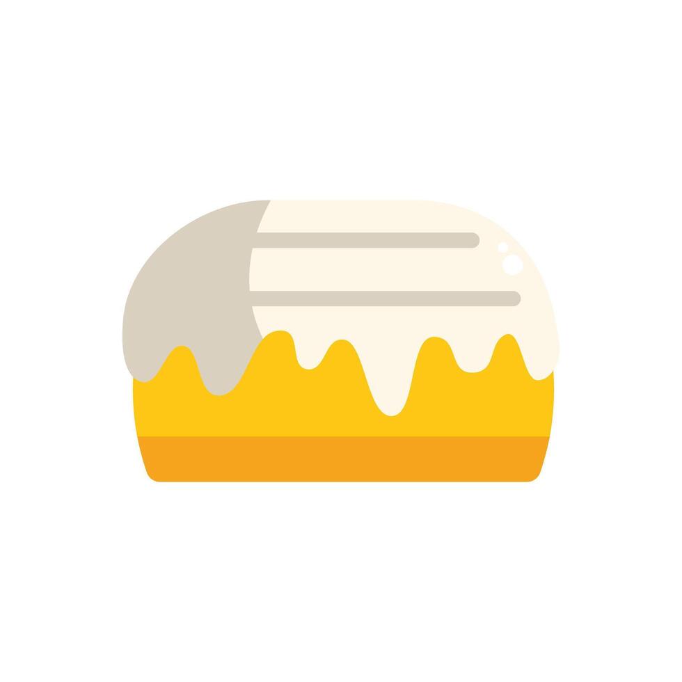Delicious lemon cake with white icing dripping down sides vector