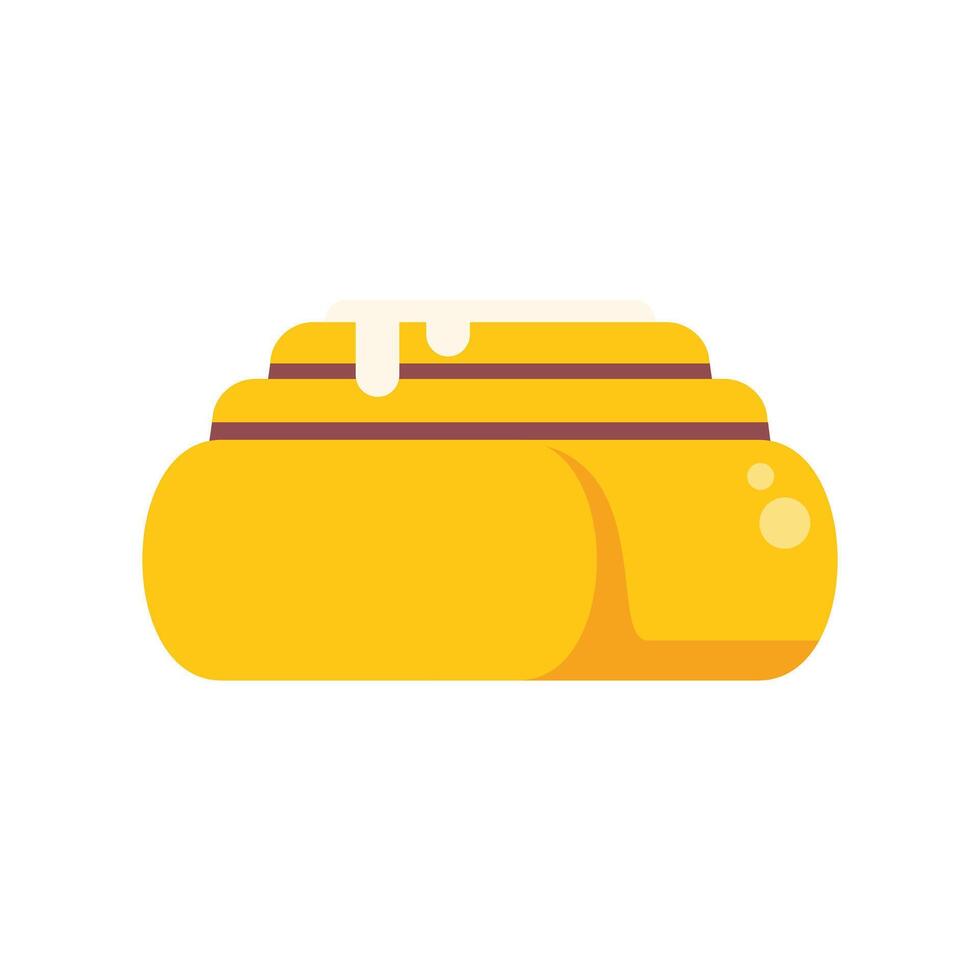 Delicious cinnamon roll dripping with icing minimalist illustration vector