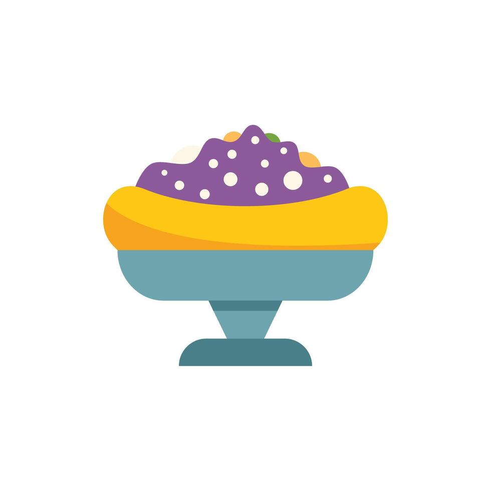 Delicious ube halaya dessert serving on plate icon vector