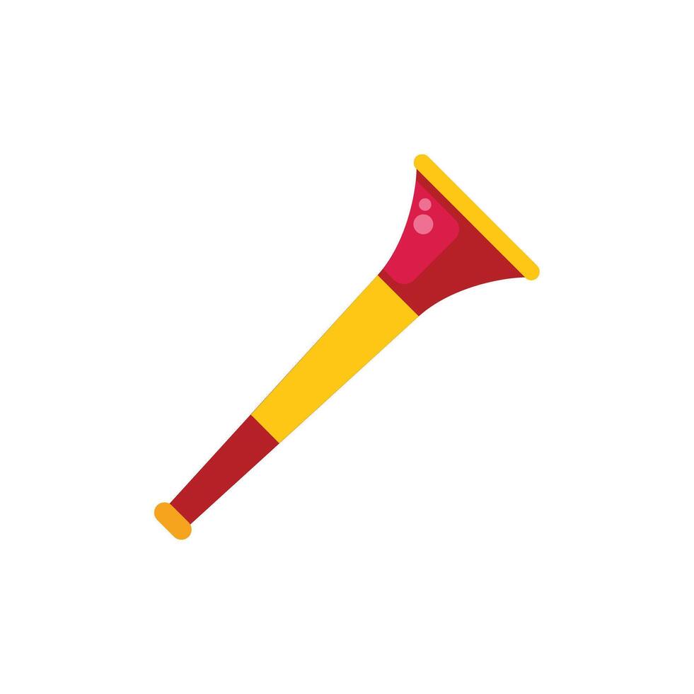 Red and yellow vuvuzela trumpet making noise for sport event vector