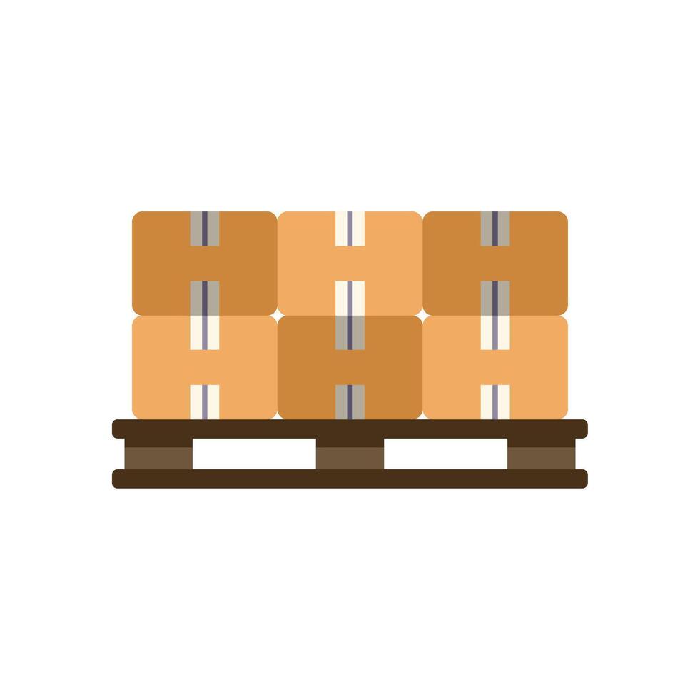 Cardboard boxes stacked on wooden pallet for delivery vector