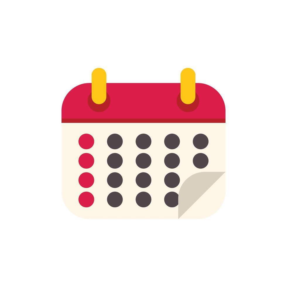 Red calendar showing month of the year vector