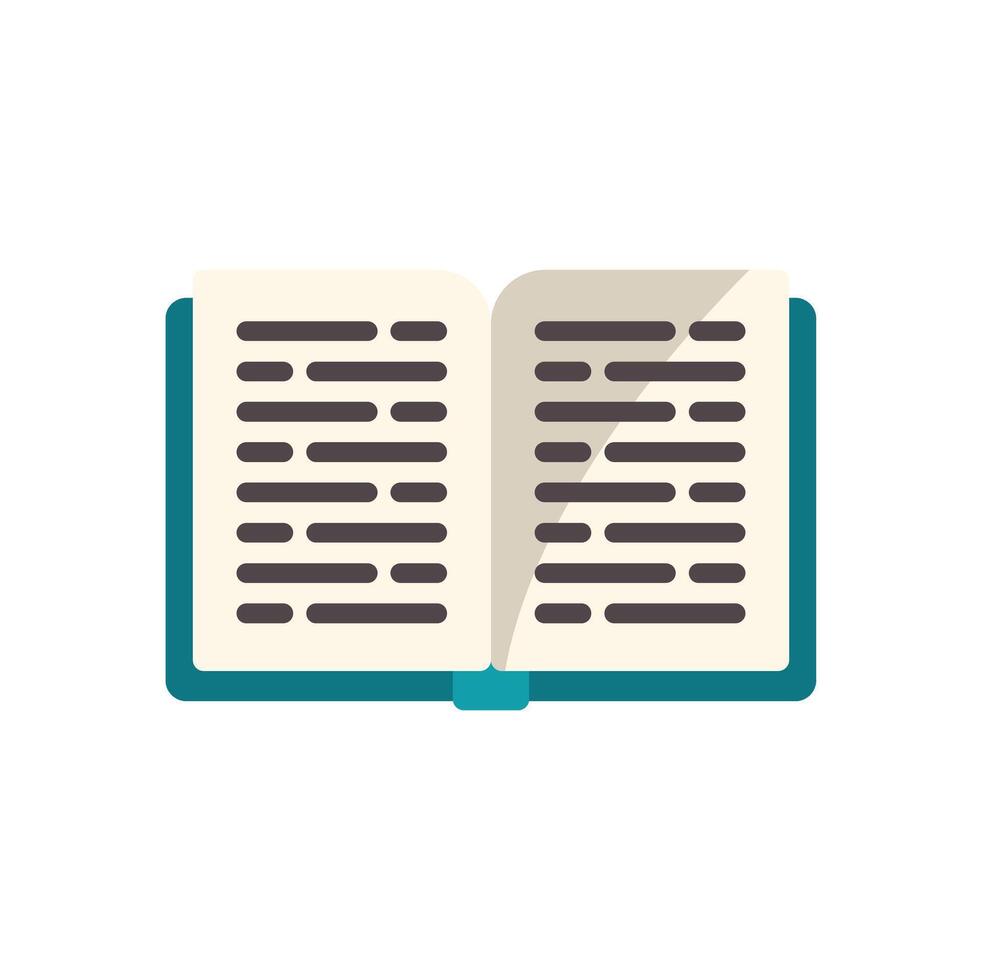 Open book lying with pages open displaying text vector