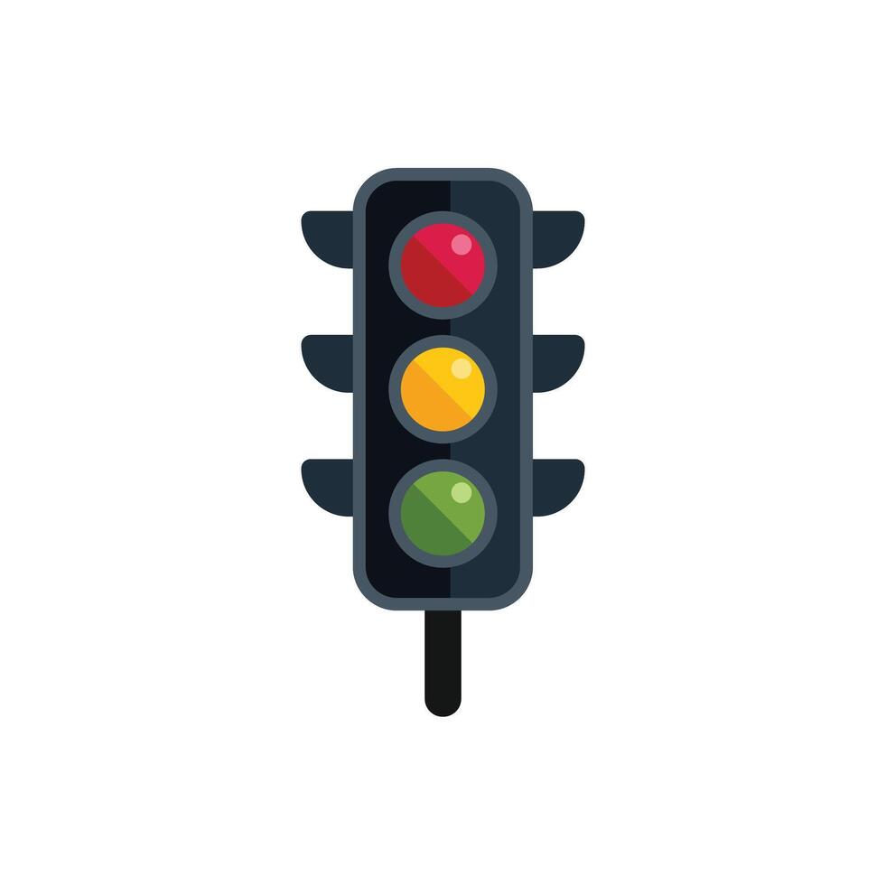 Traffic light showing green yellow and red signals vector