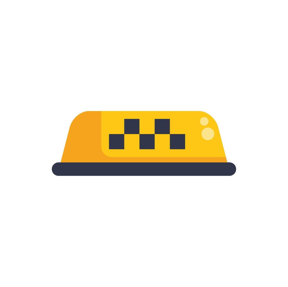 Yellow taxi sign showing checker pattern vector
