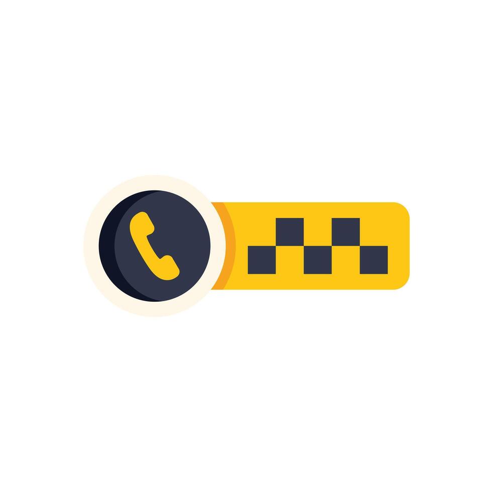 Taxi service phone icon showing checkered cab sign vector