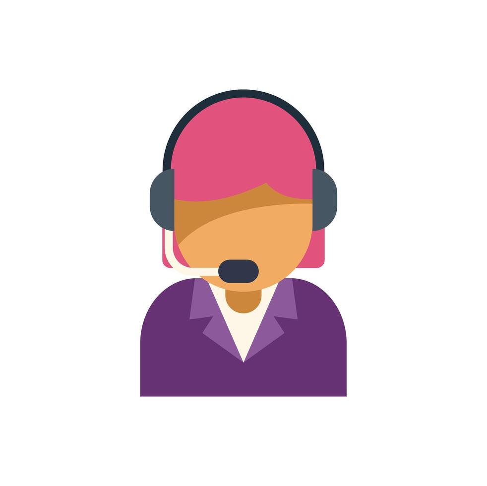 Customer service agent wearing headset assisting clients online vector