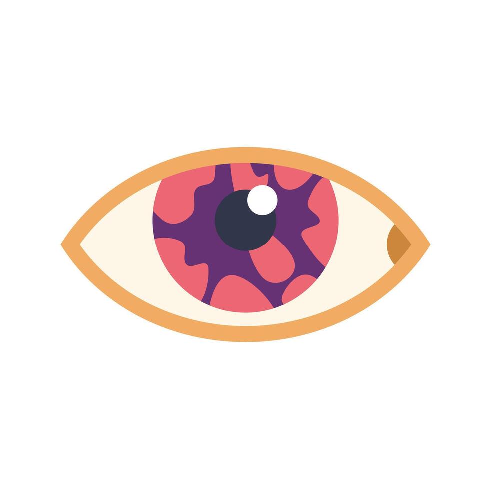 Human eye showing symptoms of conjunctivitis infection vector