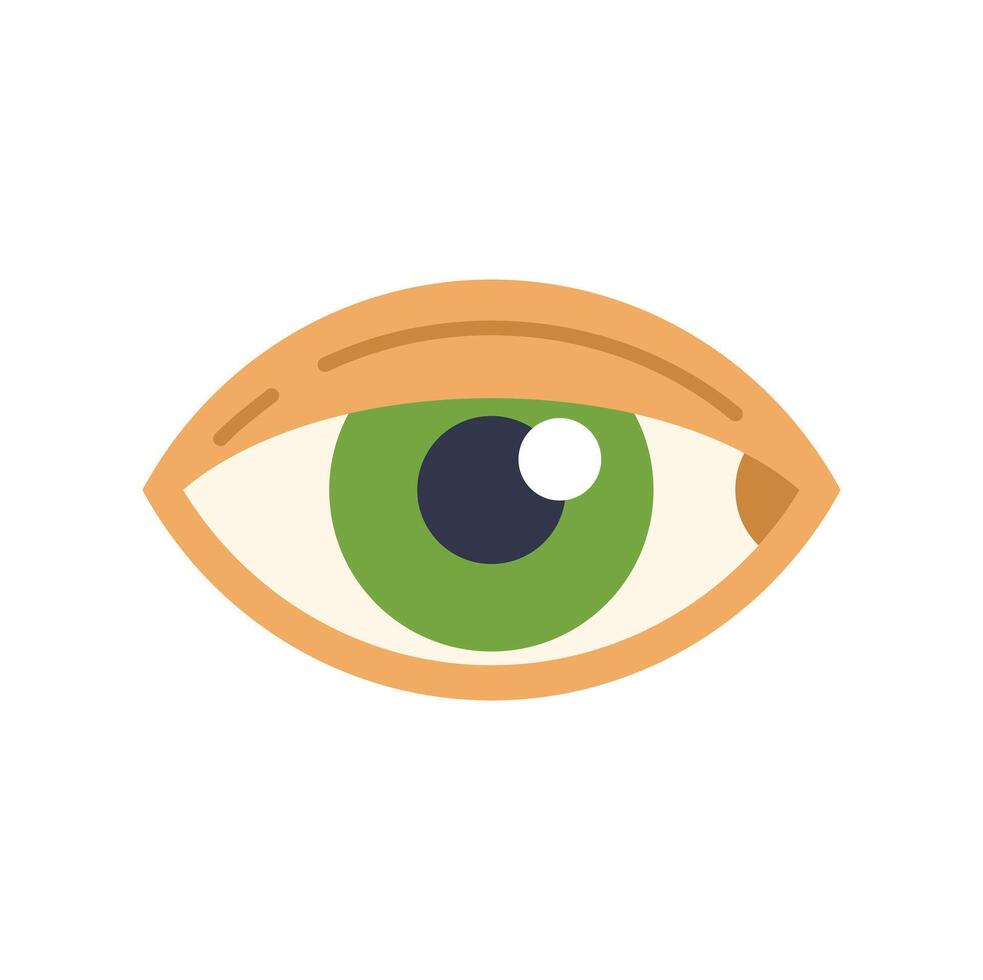 Human eye looking sideways with green iris and pupil detail vector