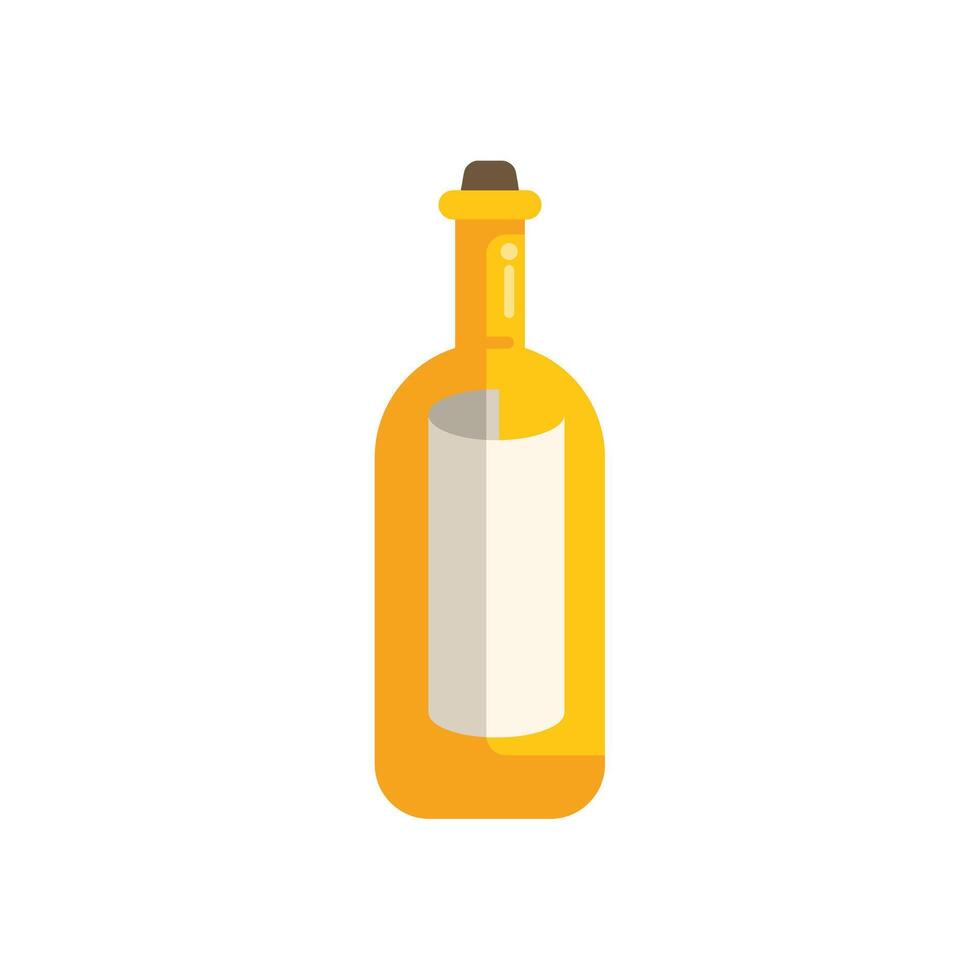 Yellow bottle with blank label standing on white background vector