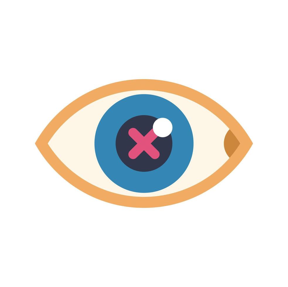 Human eye with cross showing concept of blindness and healthcare vector
