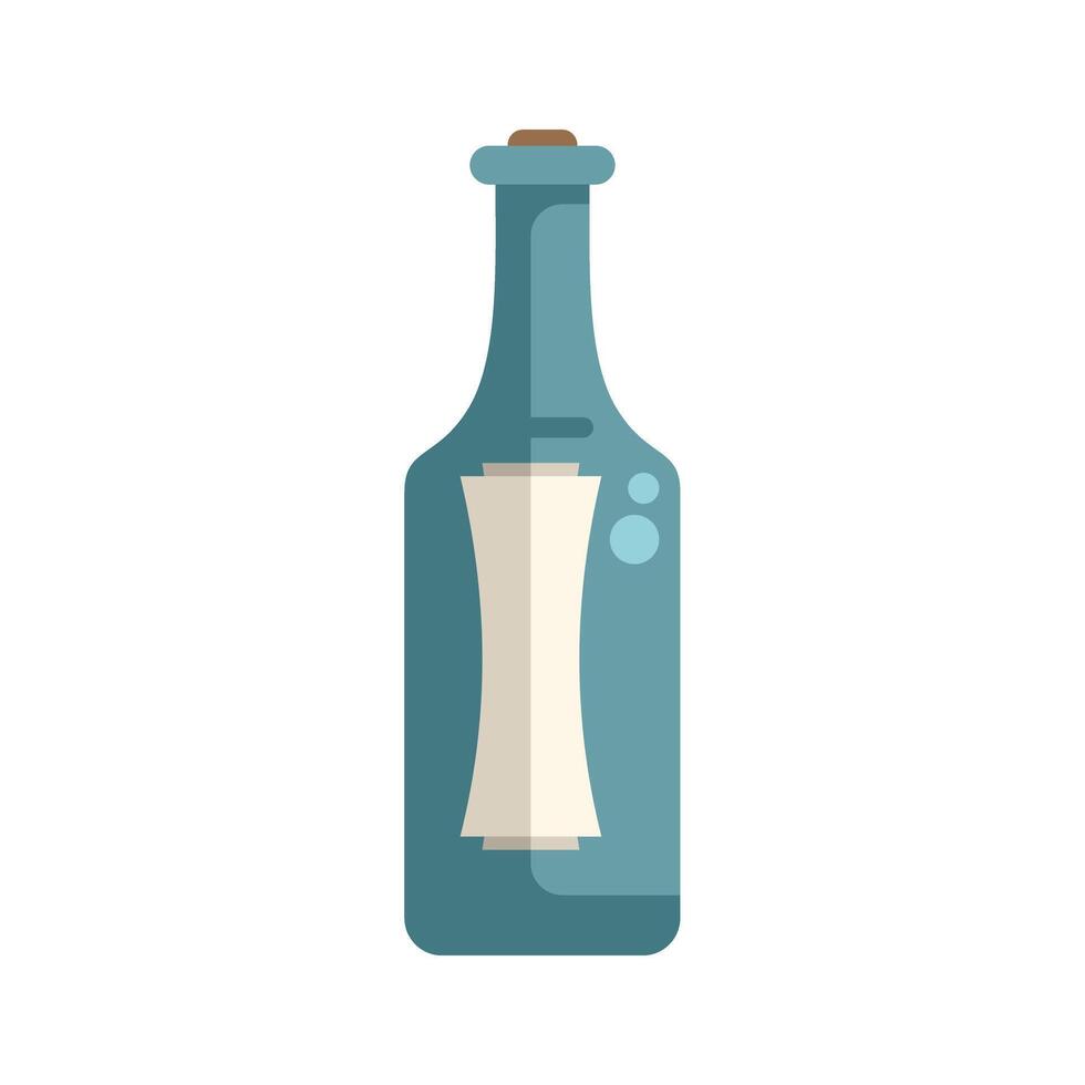 Message in bottle floating on water surface vector