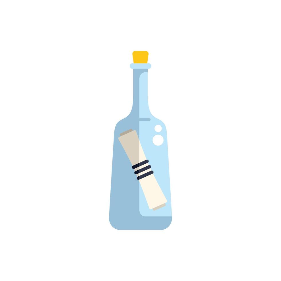 Message in a bottle floating in the ocean waves vector