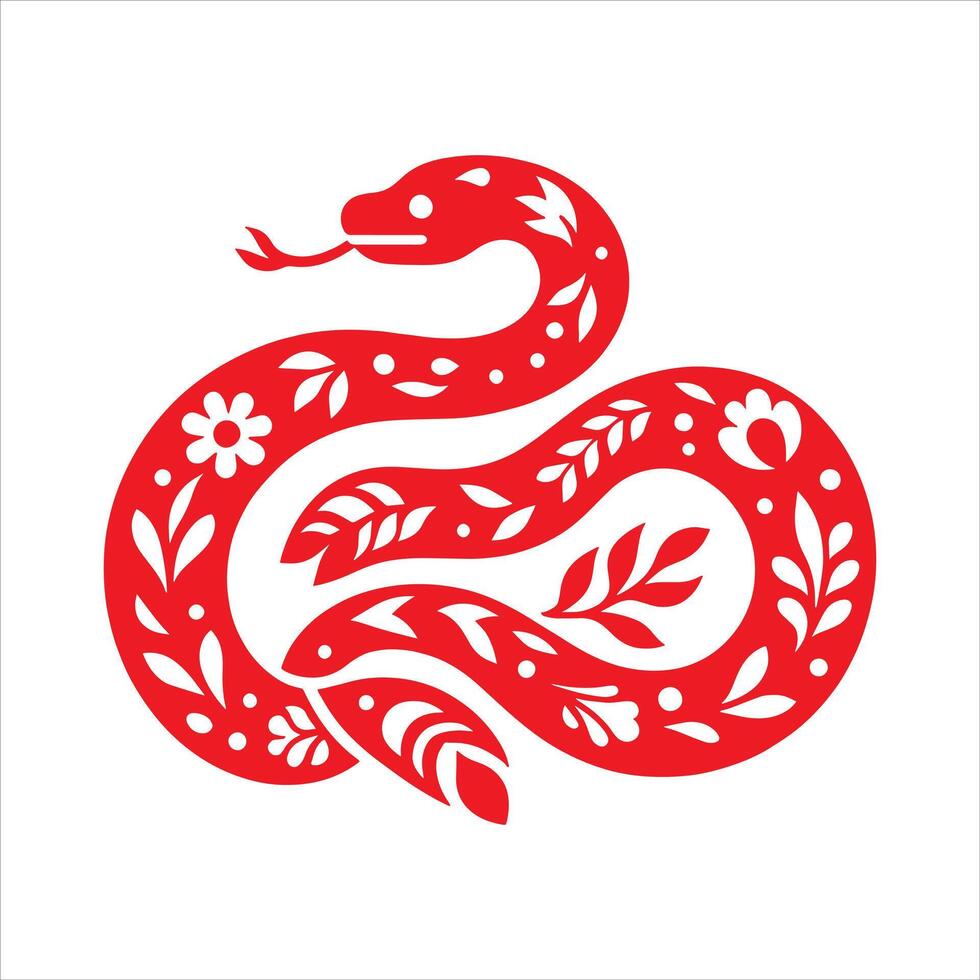 Happy Chinese New Year Snake Illustration for The Wood Snake Year in Chinese Zodiac vector