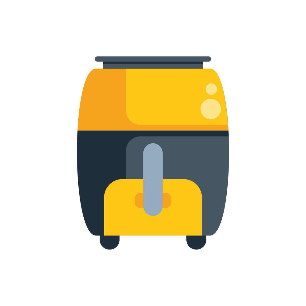 Yellow air fryer standing closed ready to cook food vector