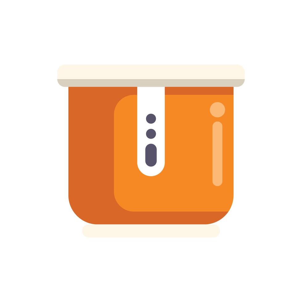 Orange rice cooker preparing steaming hot rice for dinner vector