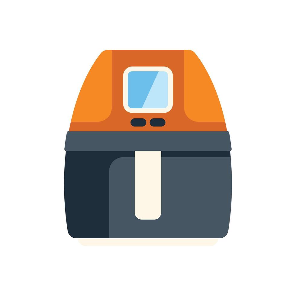 Modern orange air fryer appliance for healthy frying vector