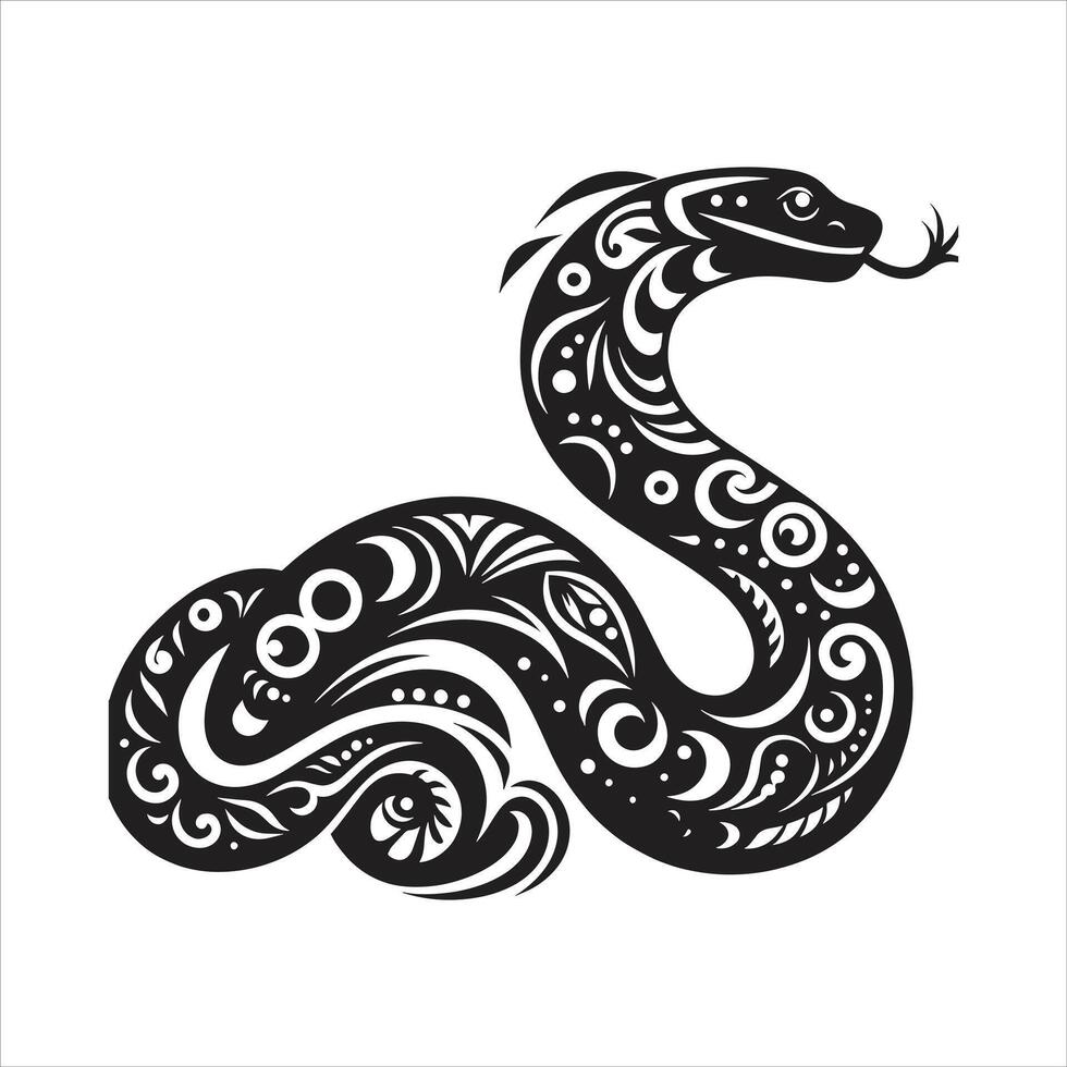 Happy Chinese New Year Snake Art Celebrating The Year of The Snake in Chinese Zodiac vector