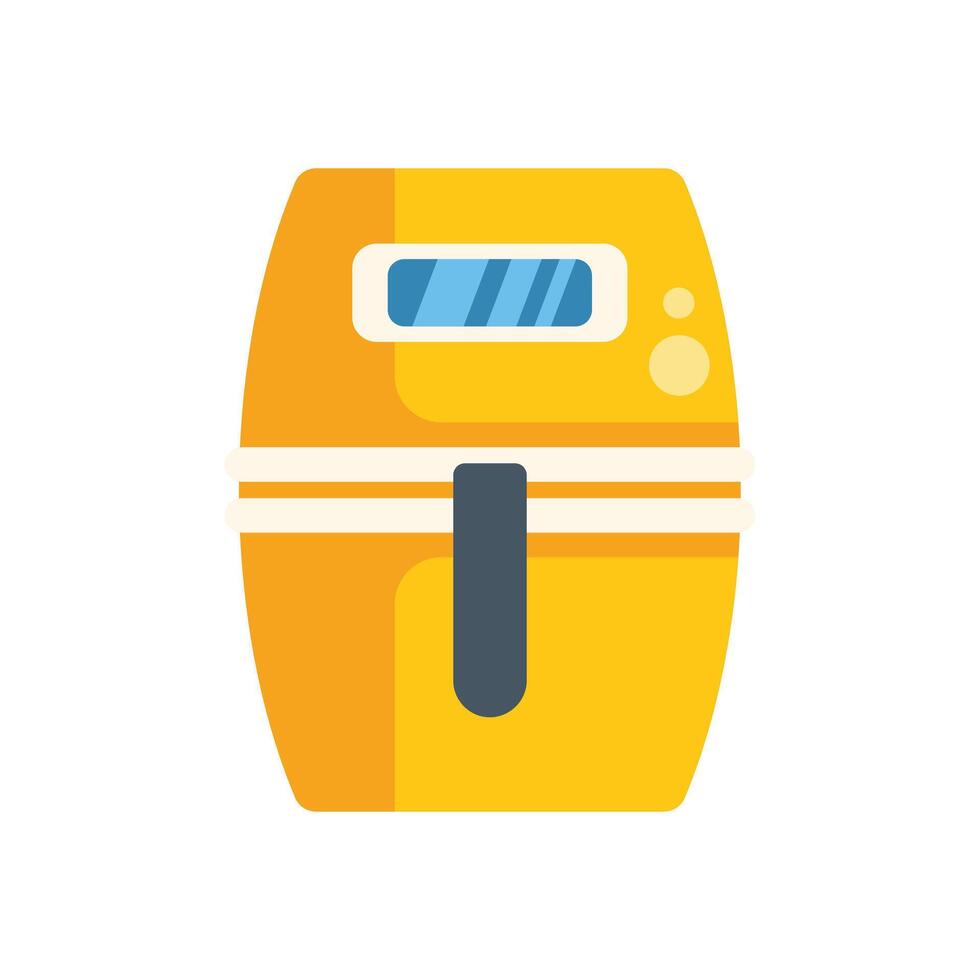 Yellow air fryer appliance cooking food quickly and easily vector