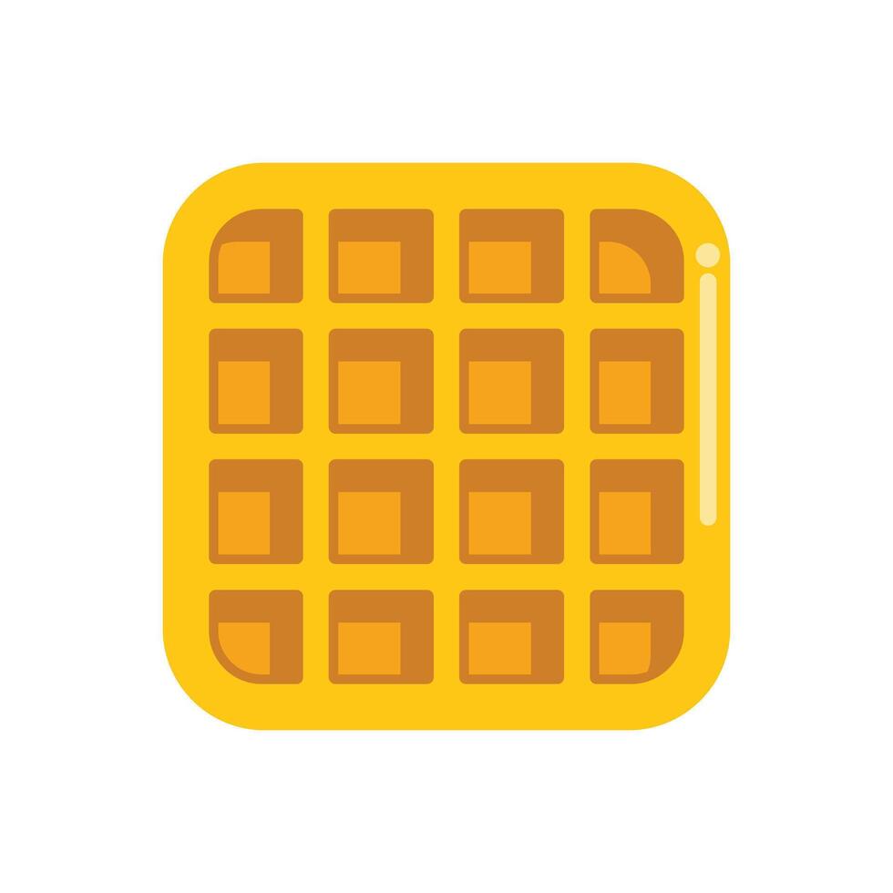 Delicious square waffle with syrup dripping down the side vector