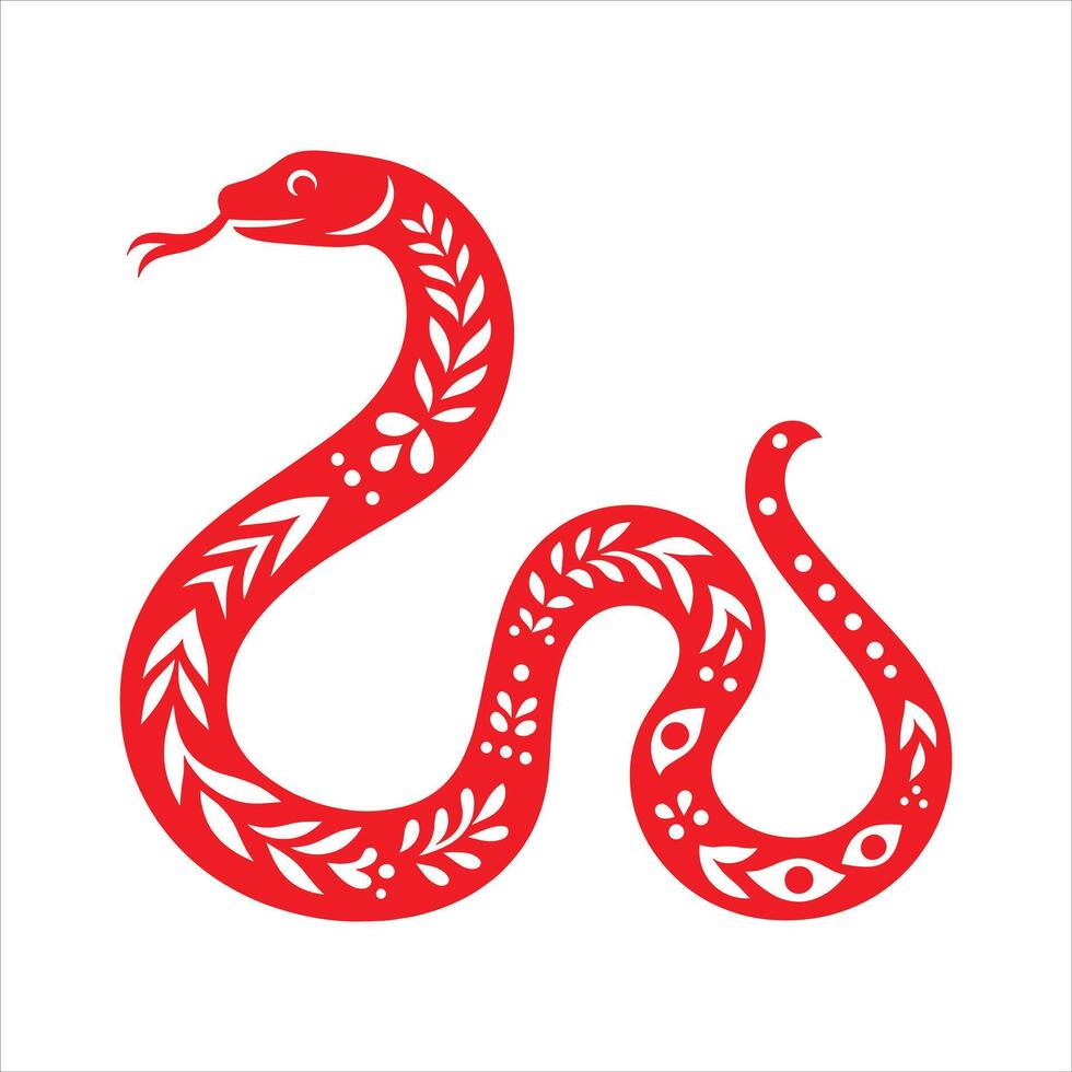 Happy Chinese New Year Snake Wood Snake Year Illustration for The Chinese Zodiac vector