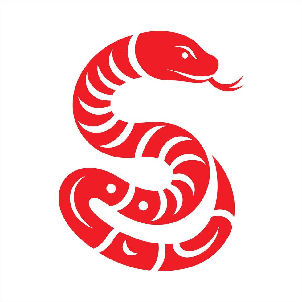 The Year of The Snake in Chinese Zodiac with Happy Chinese New Year Snake Illustration vector