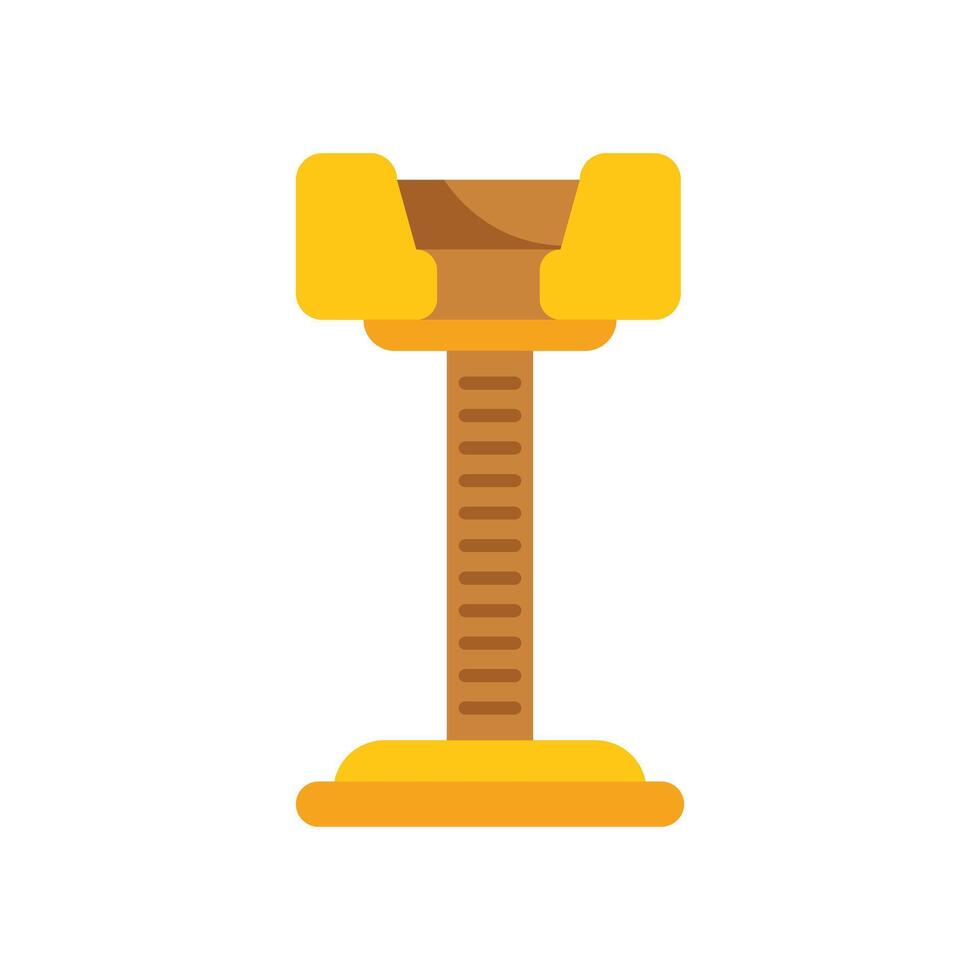 Tall scratching post with platform for cat entertainment vector