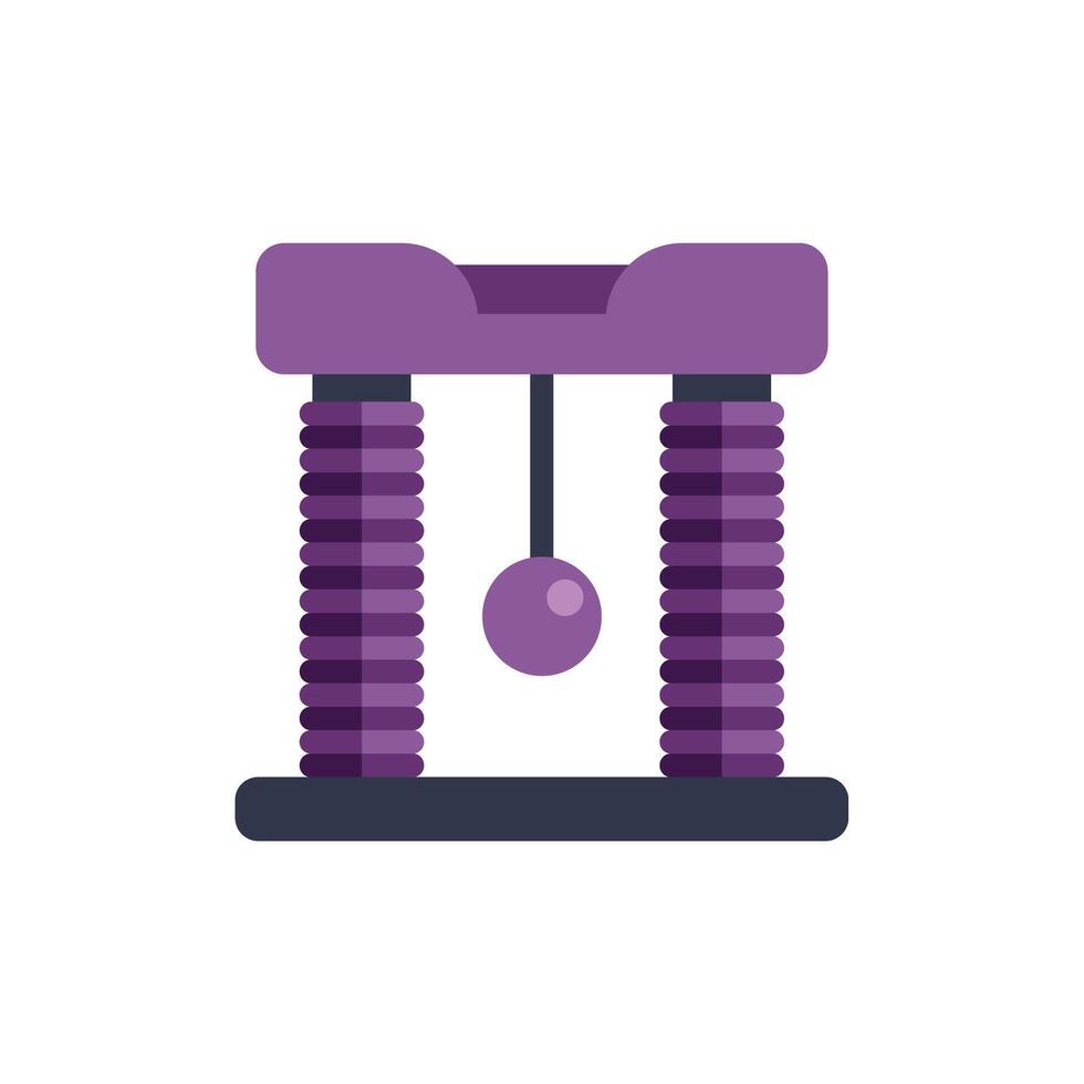 Cat scratching post with hanging ball toy icon vector