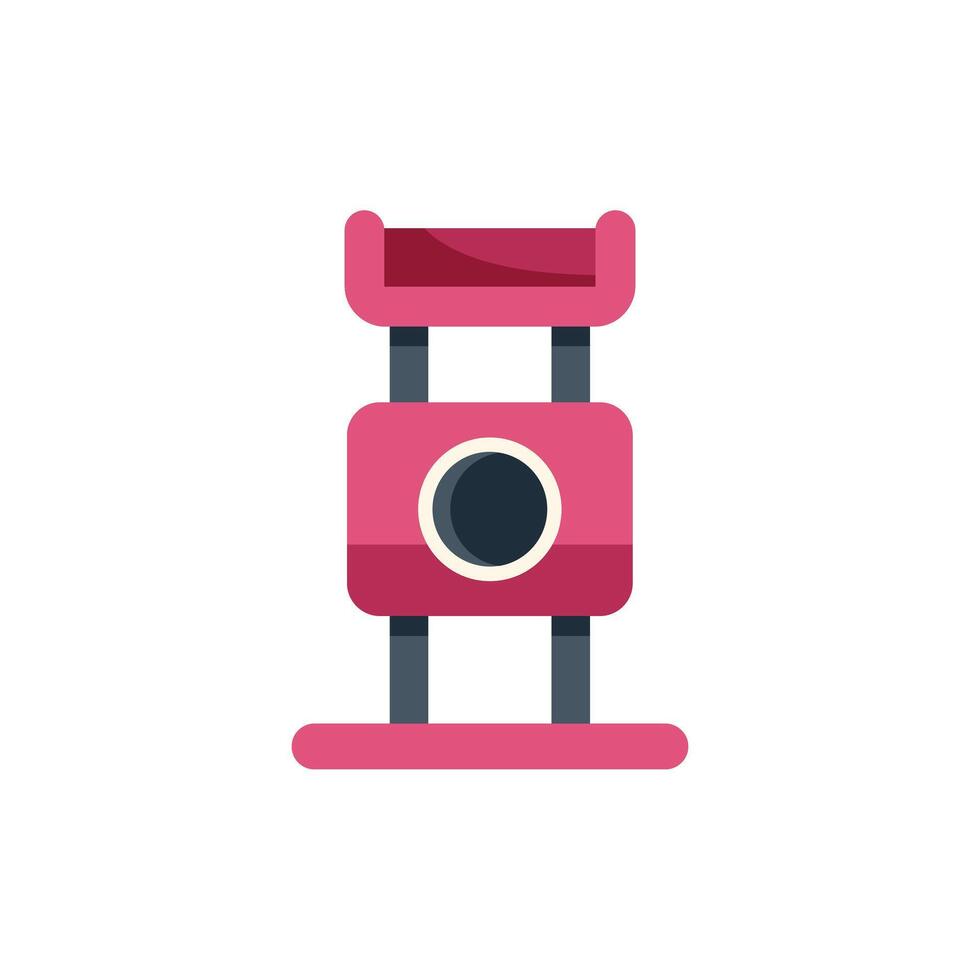 Pink cat tree with scratching post for playing vector
