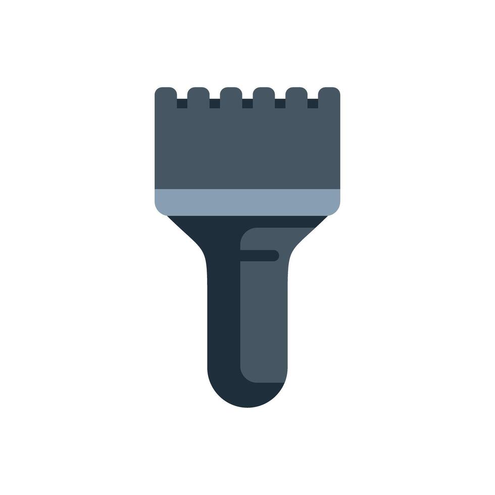 Paint brush with black handle for applying primer coating vector