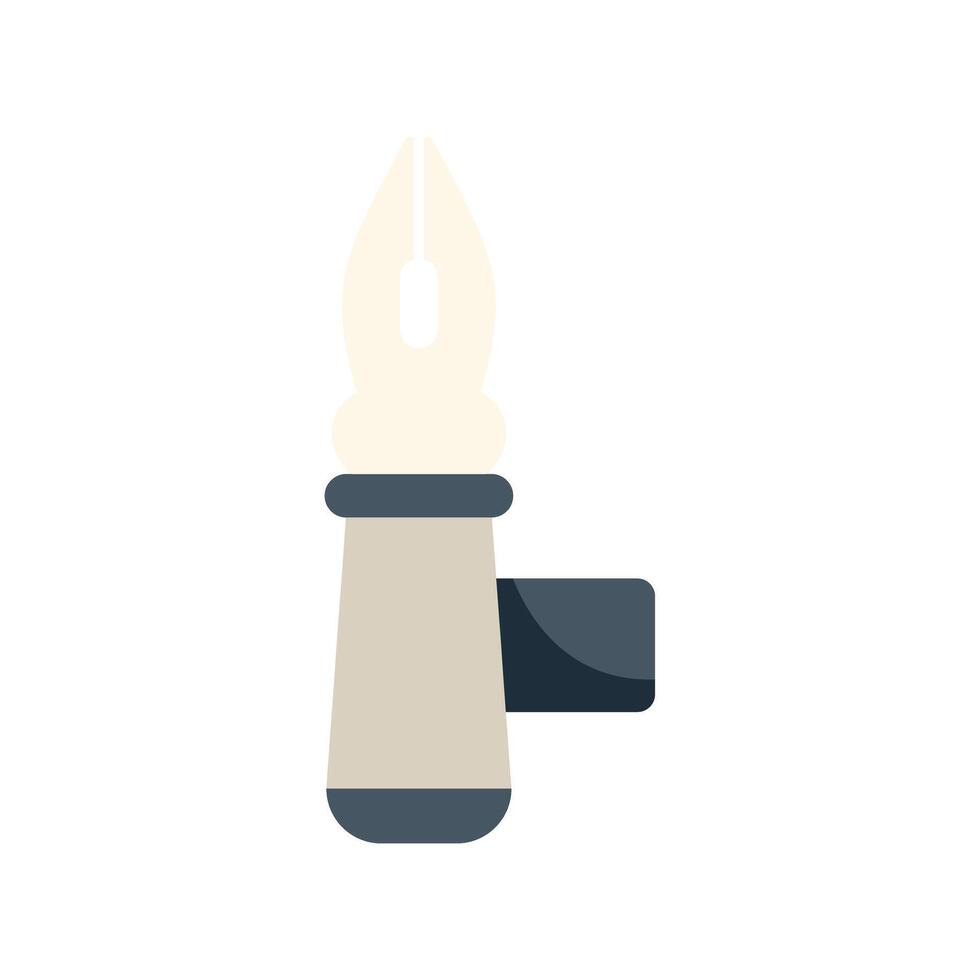 Fountain pen nib attached to tablet stylus pen icon vector