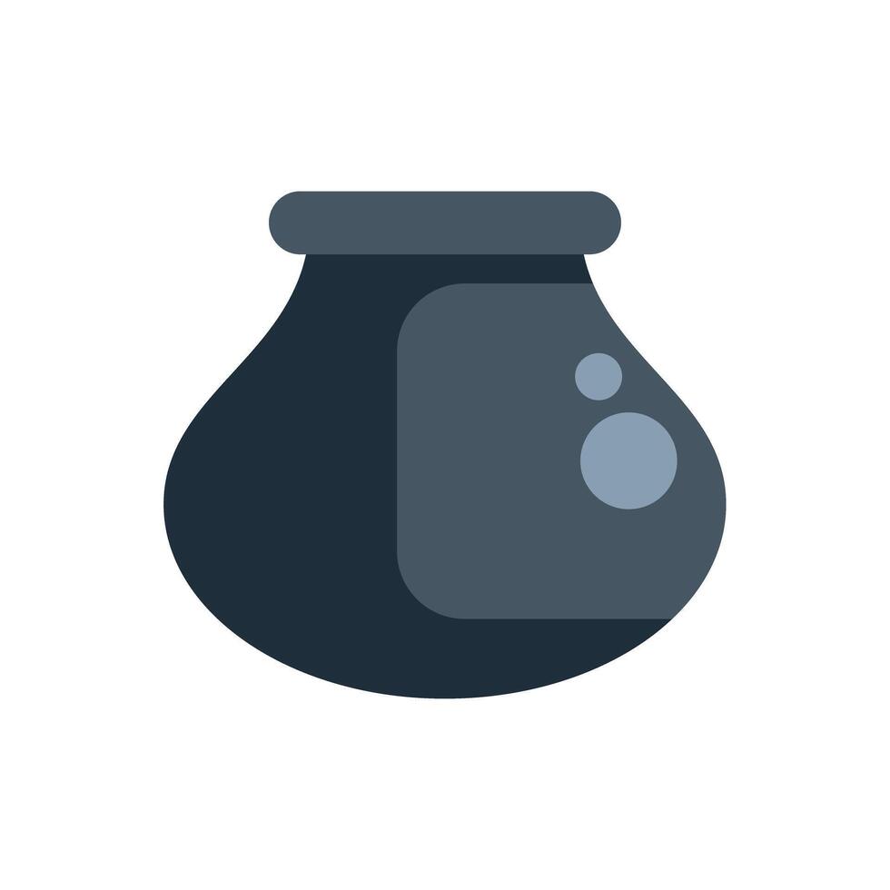 Halloween witch's cauldron bubbling brewing potion icon vector