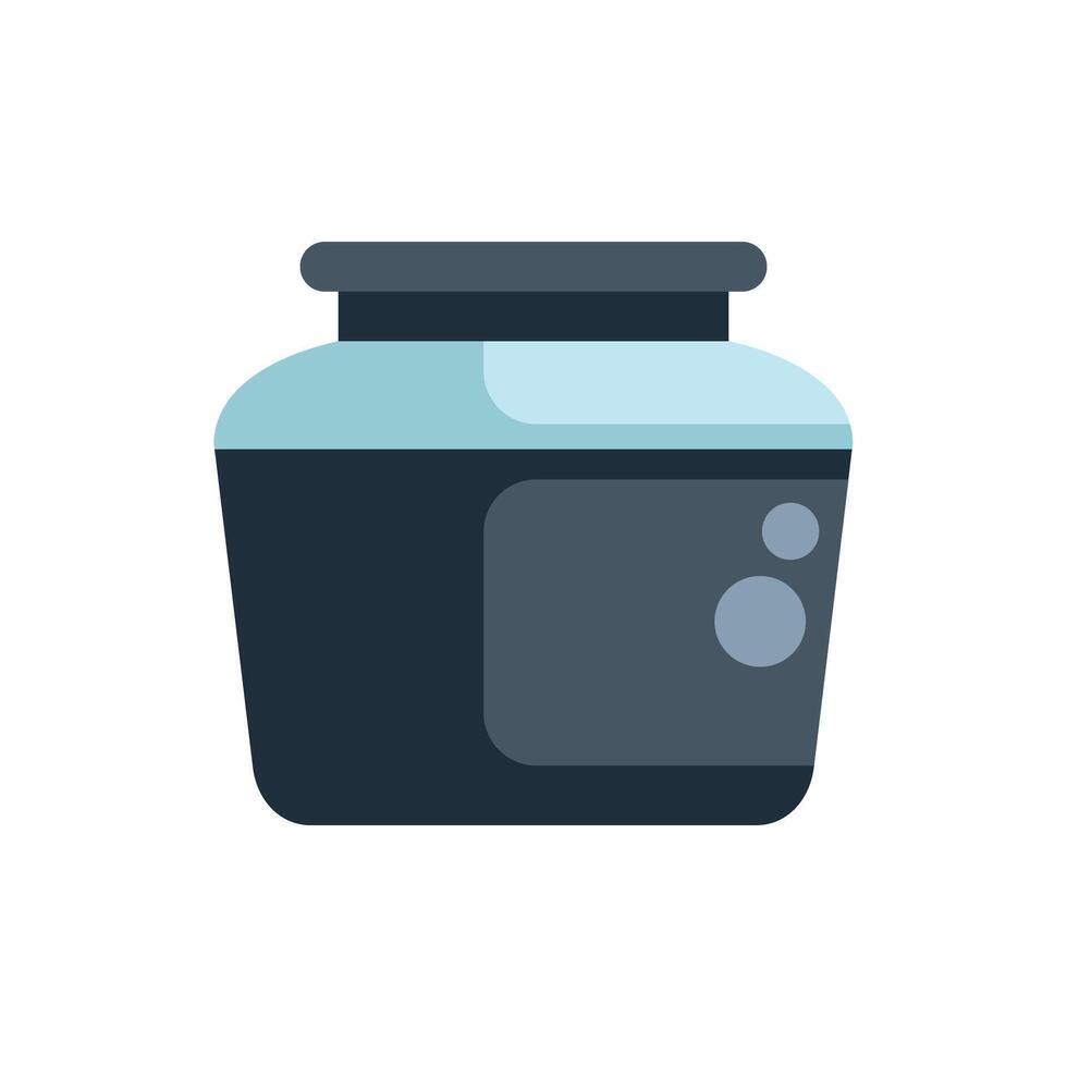 Black inkwell with blue ink for writing and calligraphy vector
