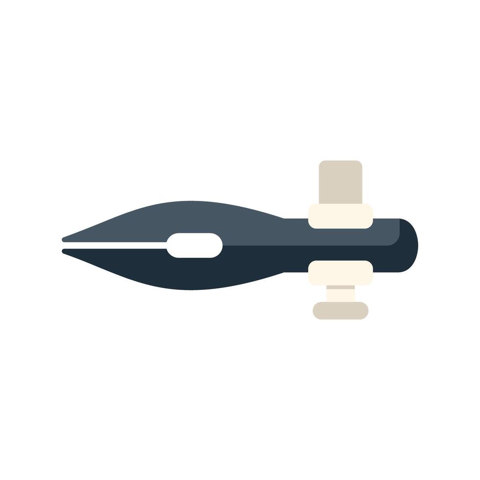 Calligraphy pen nib writing tool icon illustrating education and creativity vector