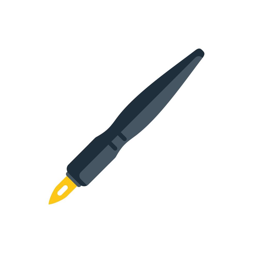 Fountain pen nib drawing writing instrument icon vector