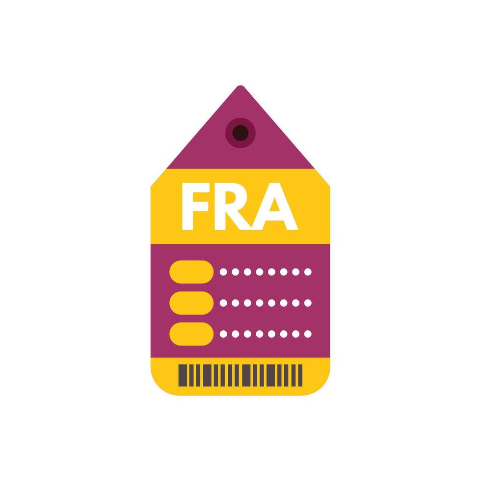 Luggage tag featuring the city code fra for frankfurt airport in germany vector