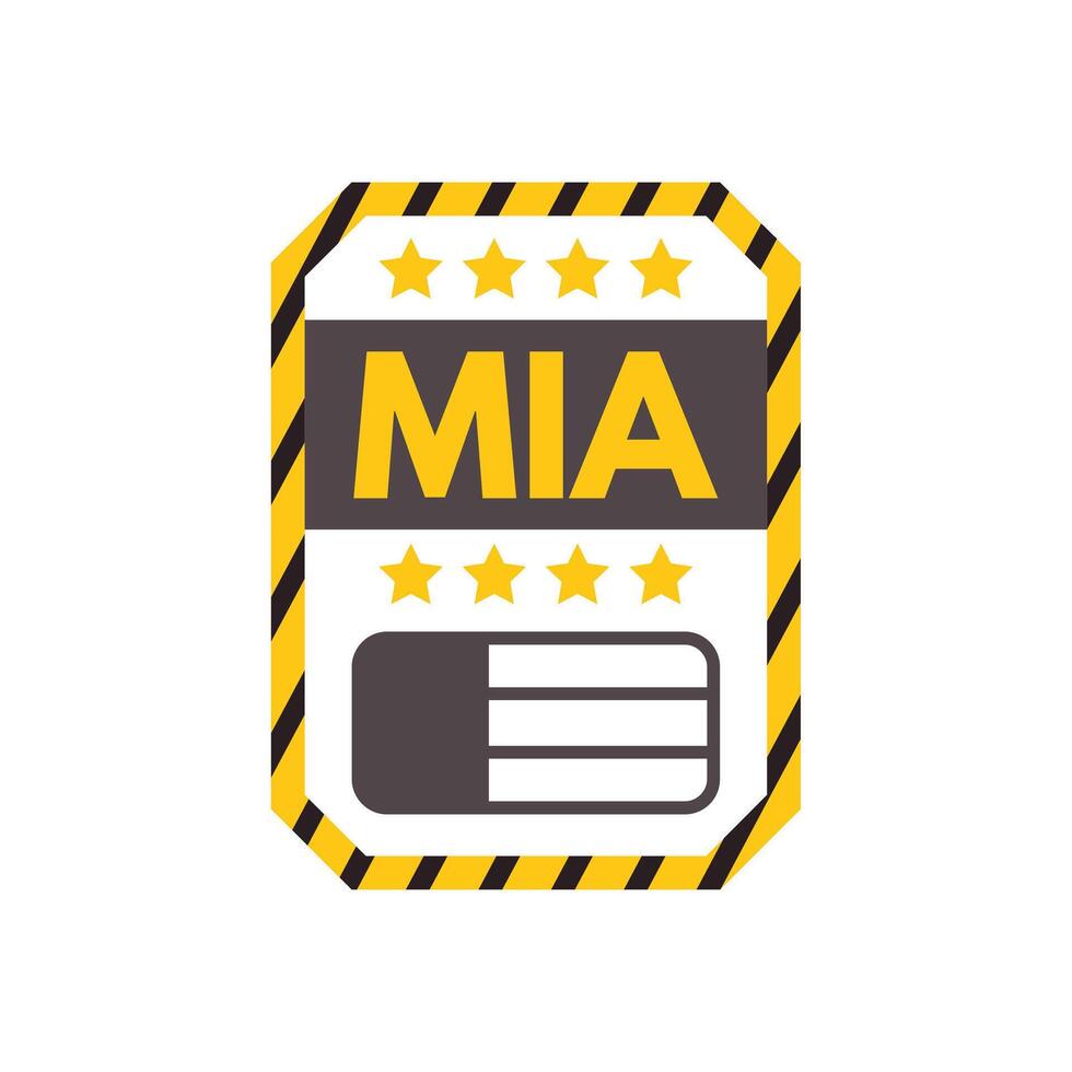 Mia stamp with grunge border and stars for memorial day vector