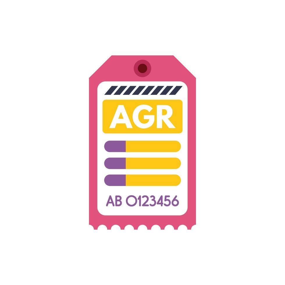 Pink agr label with barcode for goods tracking vector