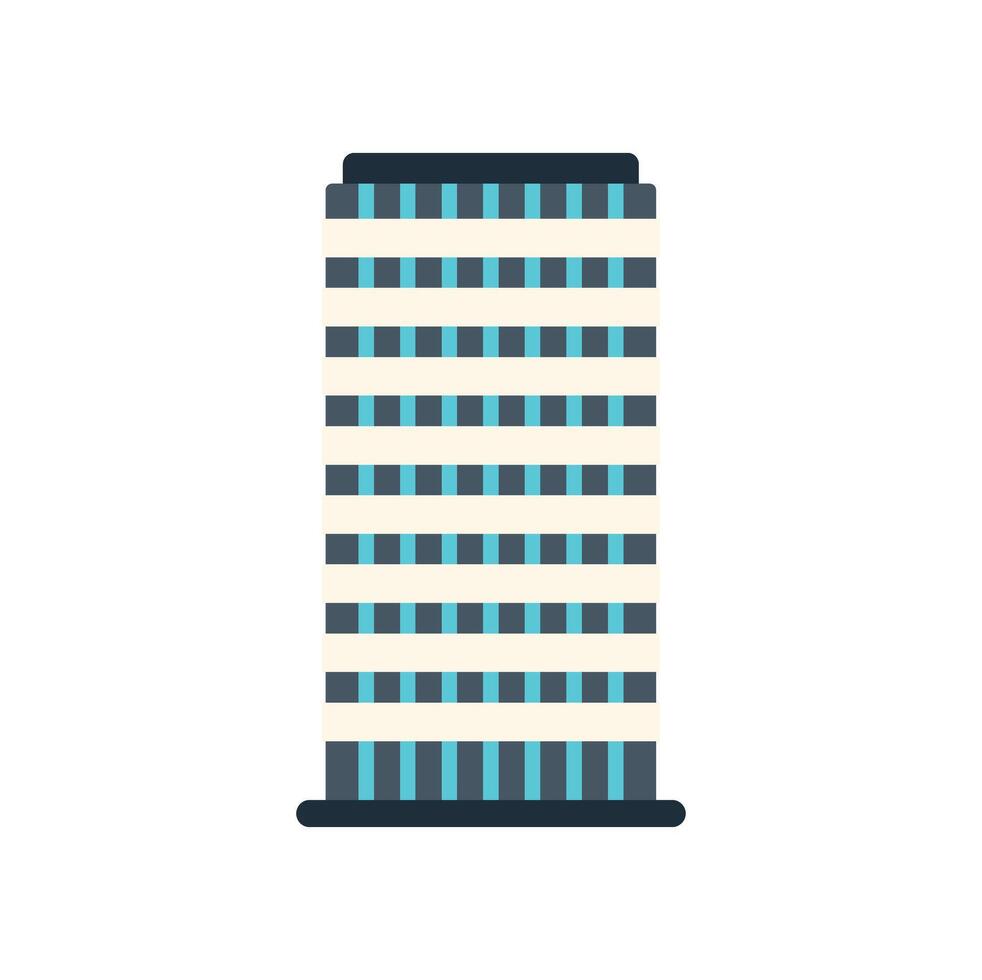 Modern office building towering over city skyline vector