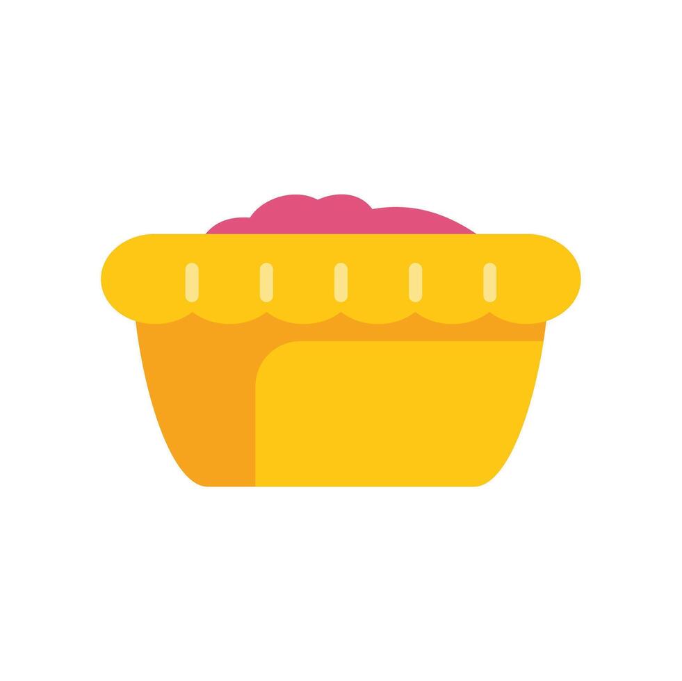 Delicious pie with filling baking in yellow dish vector
