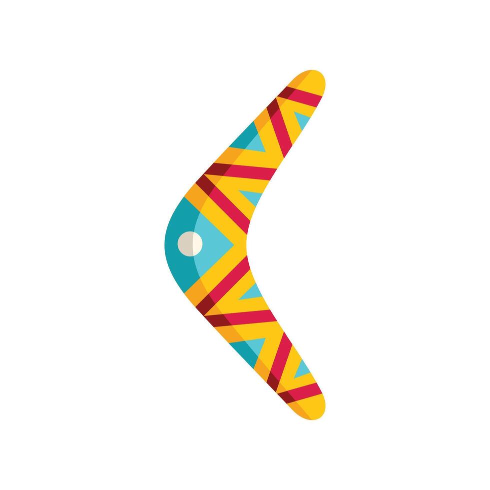 Australian colorful boomerang with ethnic pattern for hunting vector