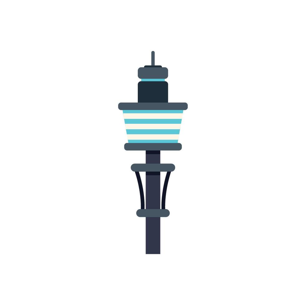 Futuristic control tower monitoring air traffic control illustration vector