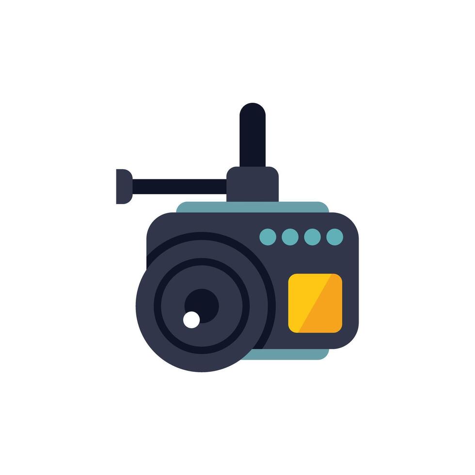 Modern action camera capturing extreme sports and adventures vector